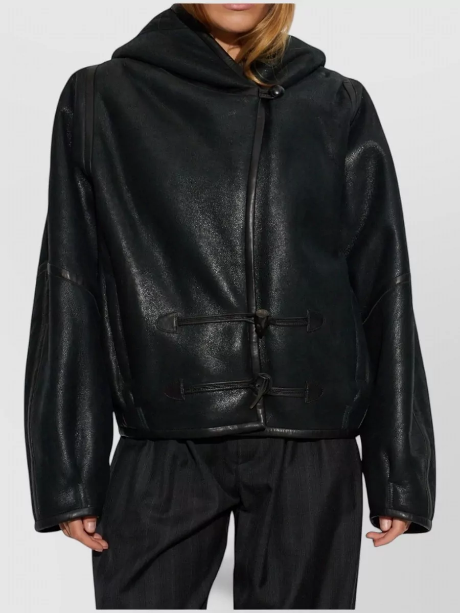 Isabel Marant Lamb Leather Hooded Jacket