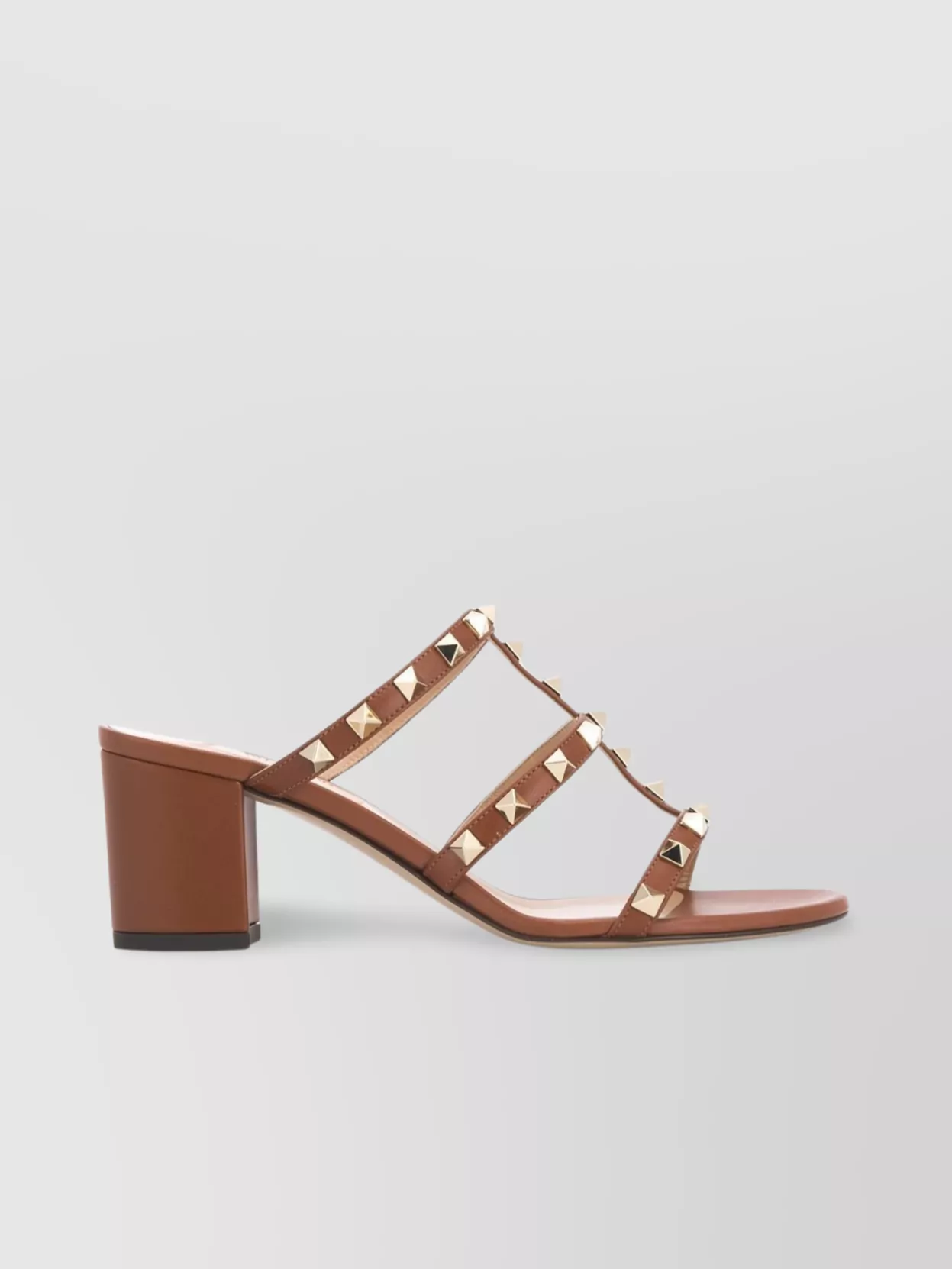 Valentino Garavani Studded Leather Block Heel Sandals