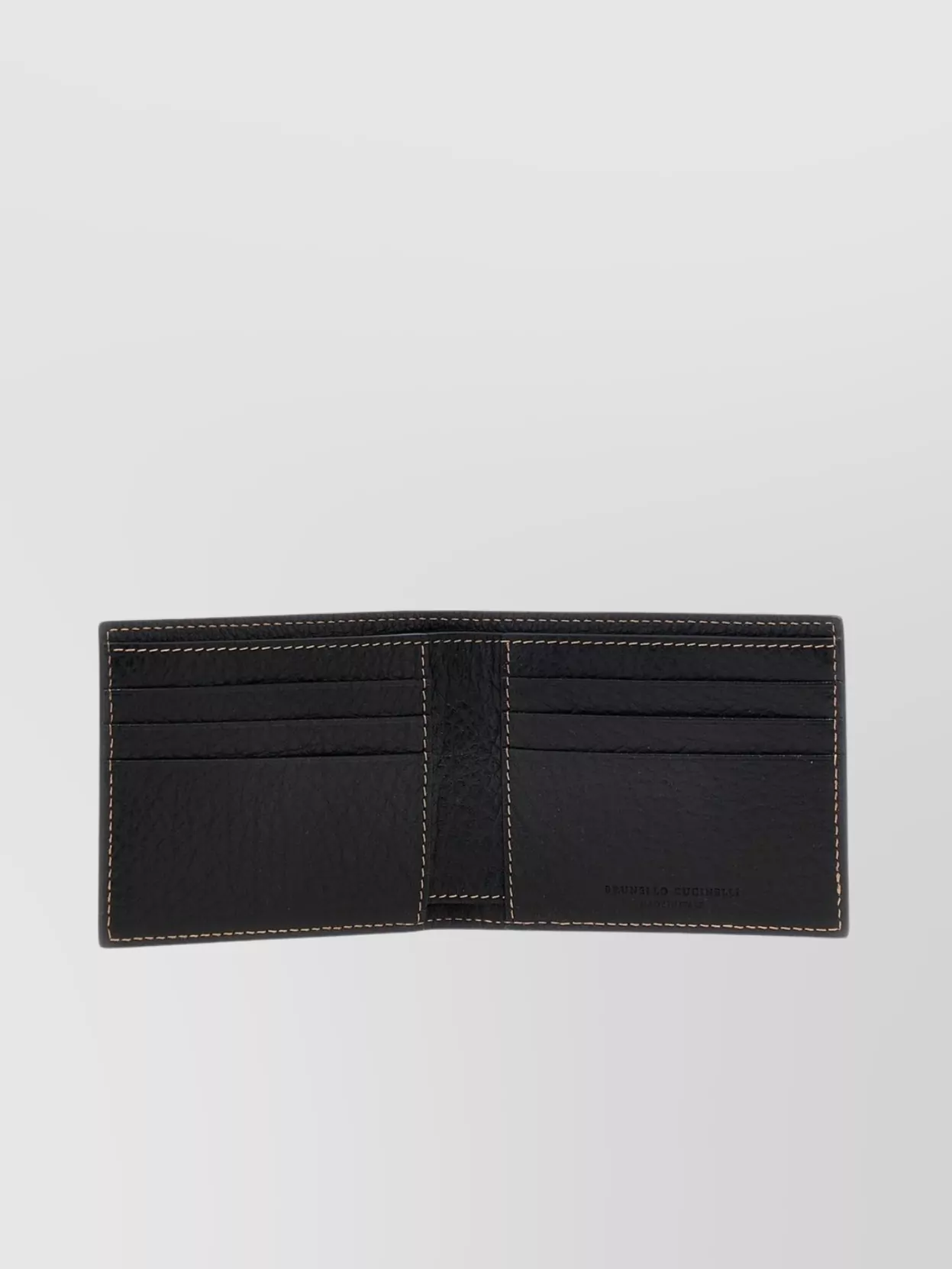 Brunello Cucinelli Leather Bi-fold Wallet Contrast Stitching