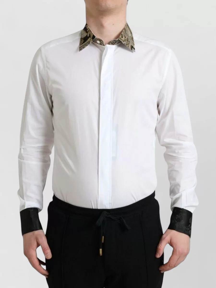 Dolce&Gabbana Cotton jacquard dress shirt