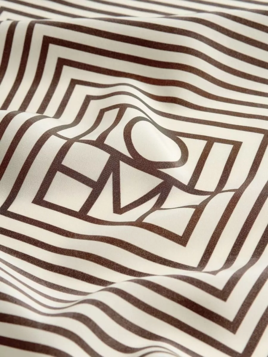 Totême Silk Monogram Print Scarf