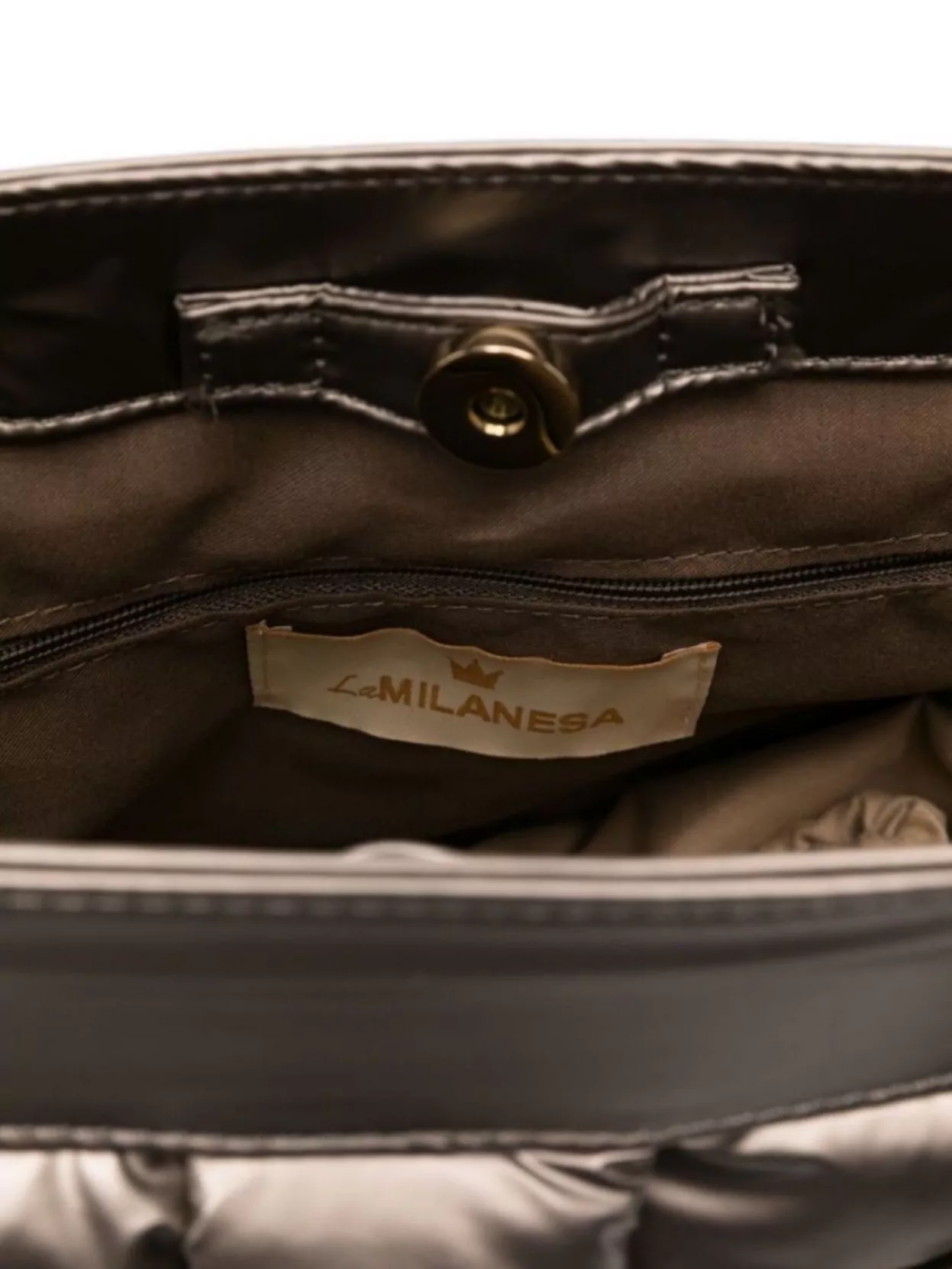 La Milanesa Bamboo Handle Pleated Tote Bag