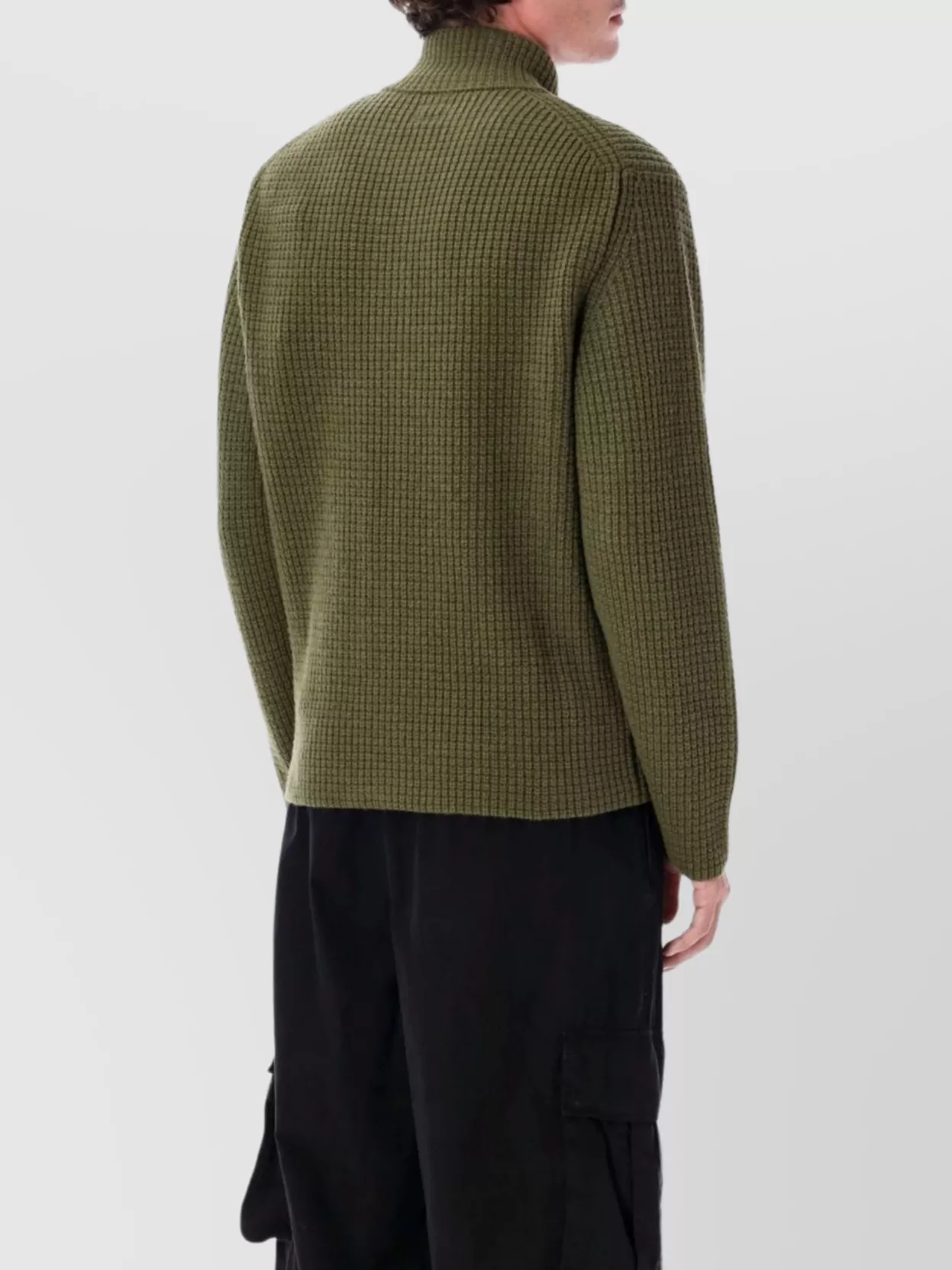 C.p. Company Zip Waffle Knit Cardigan