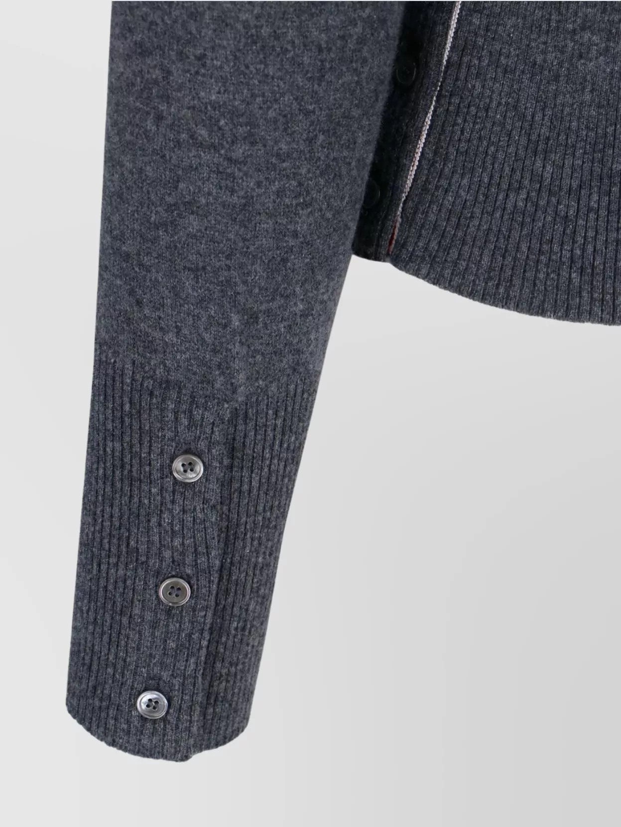 Thom Browne Crewneck Sweater With Ribbed Cuffs And Striped Sleeve