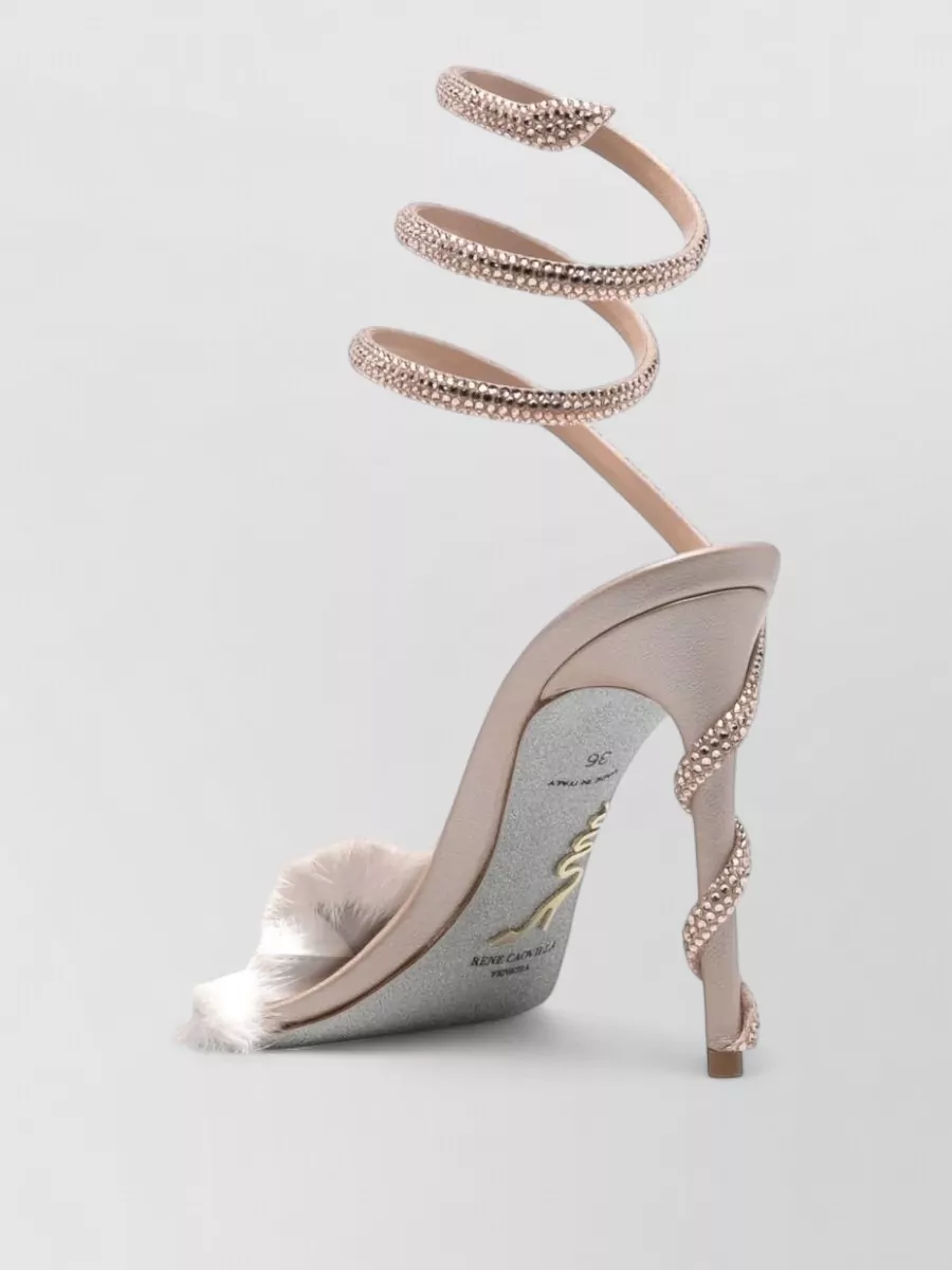 Rene Caovilla Silk Satin Crystal-Embellished Sandals