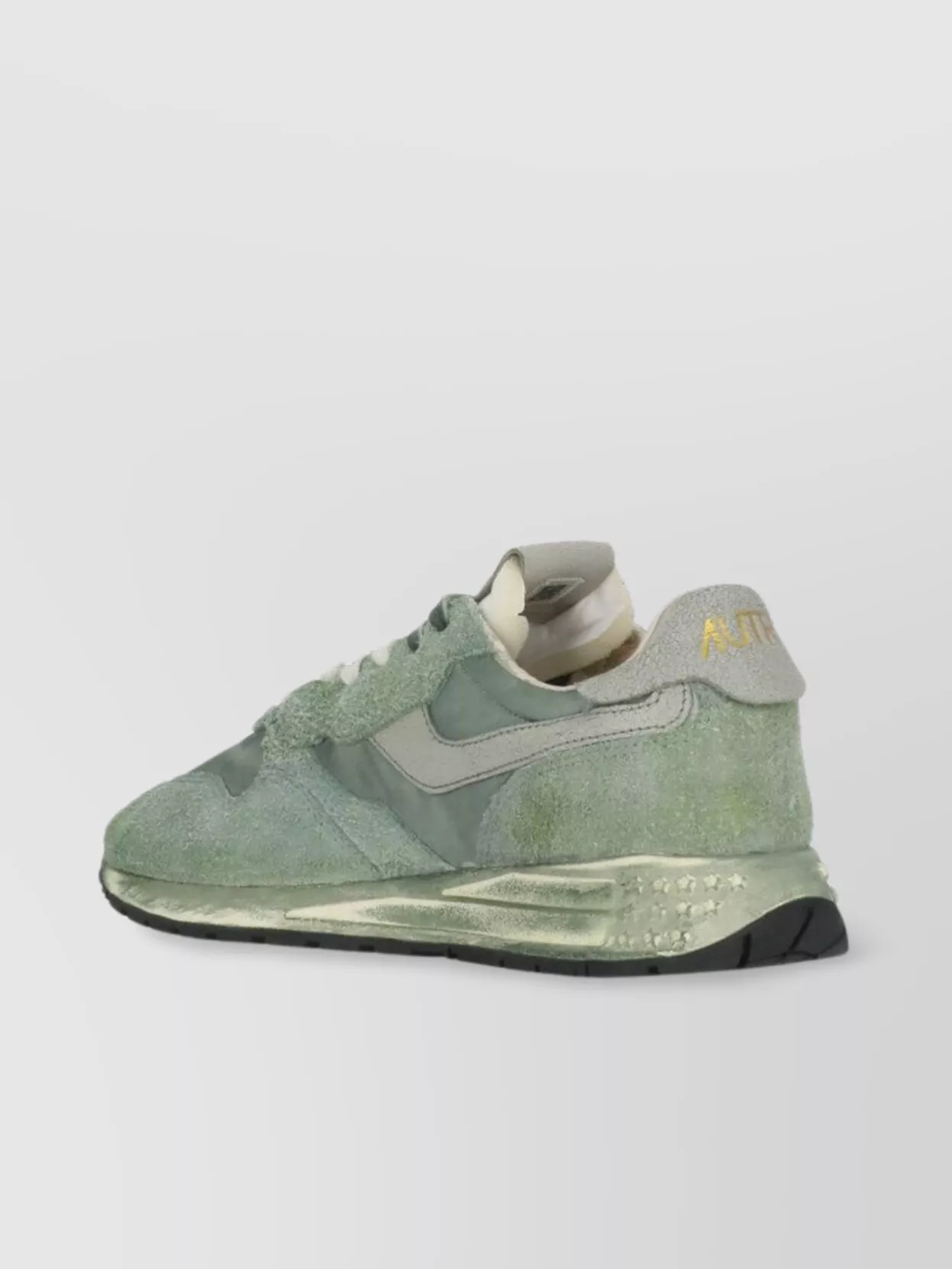 Autry Reelwind Metallic-panel Suede Sneakers In Green