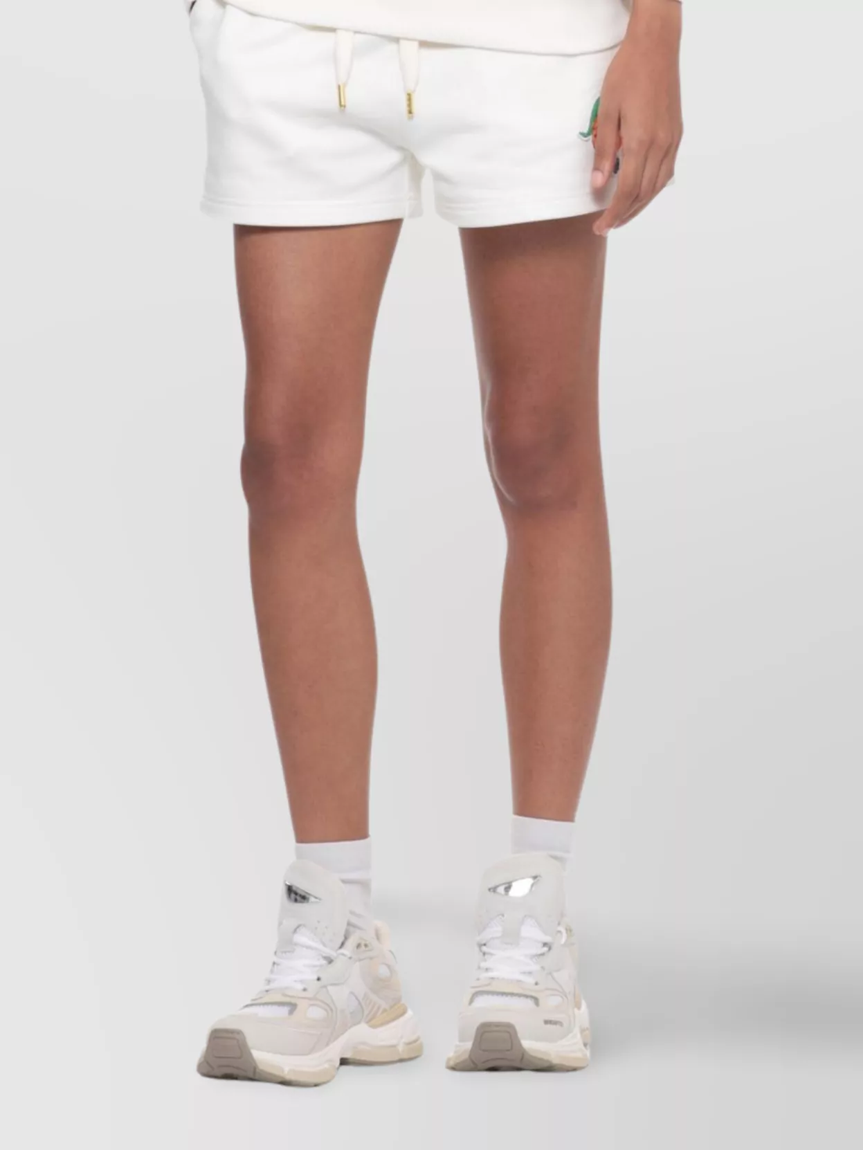 Casablanca White Cotton Sweatshirt With Contrasting Logo Patch In White