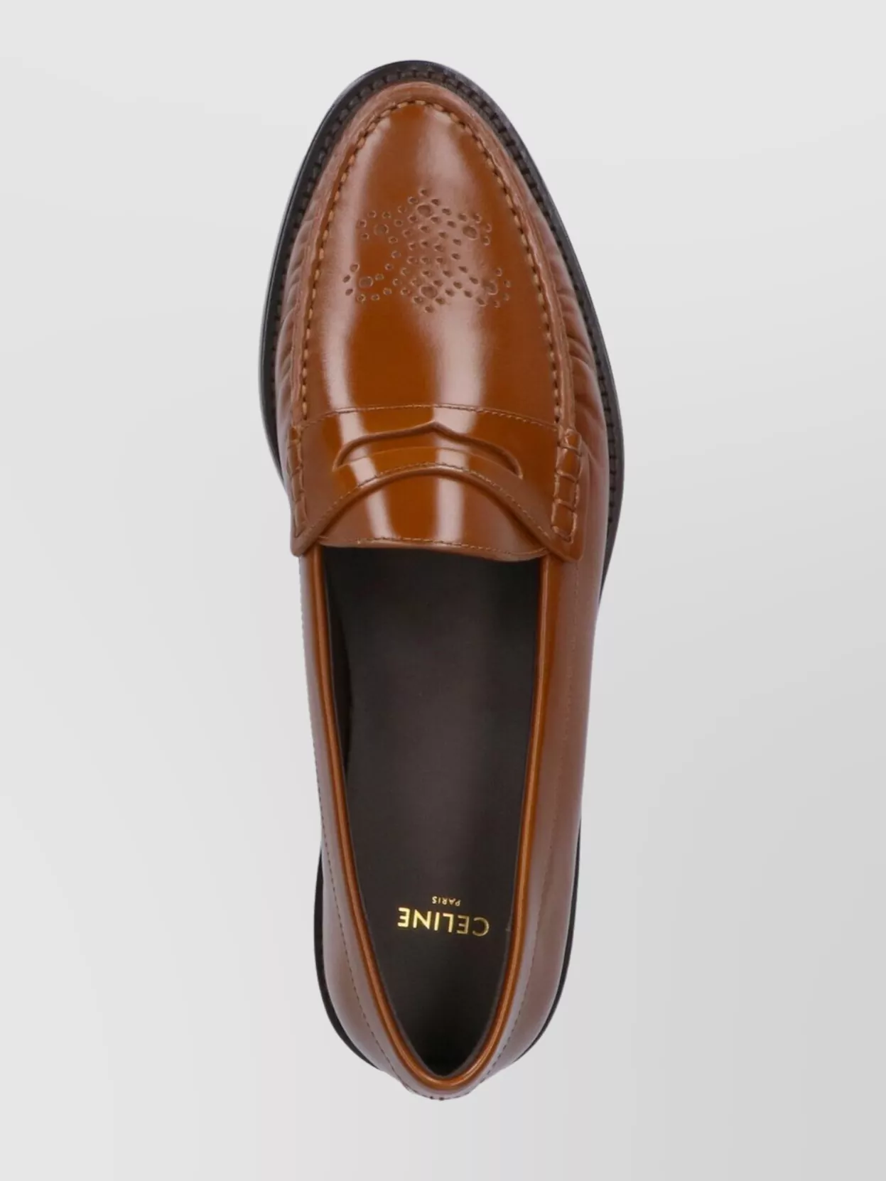 Celine Round Toe Stitched Detailing Loafers