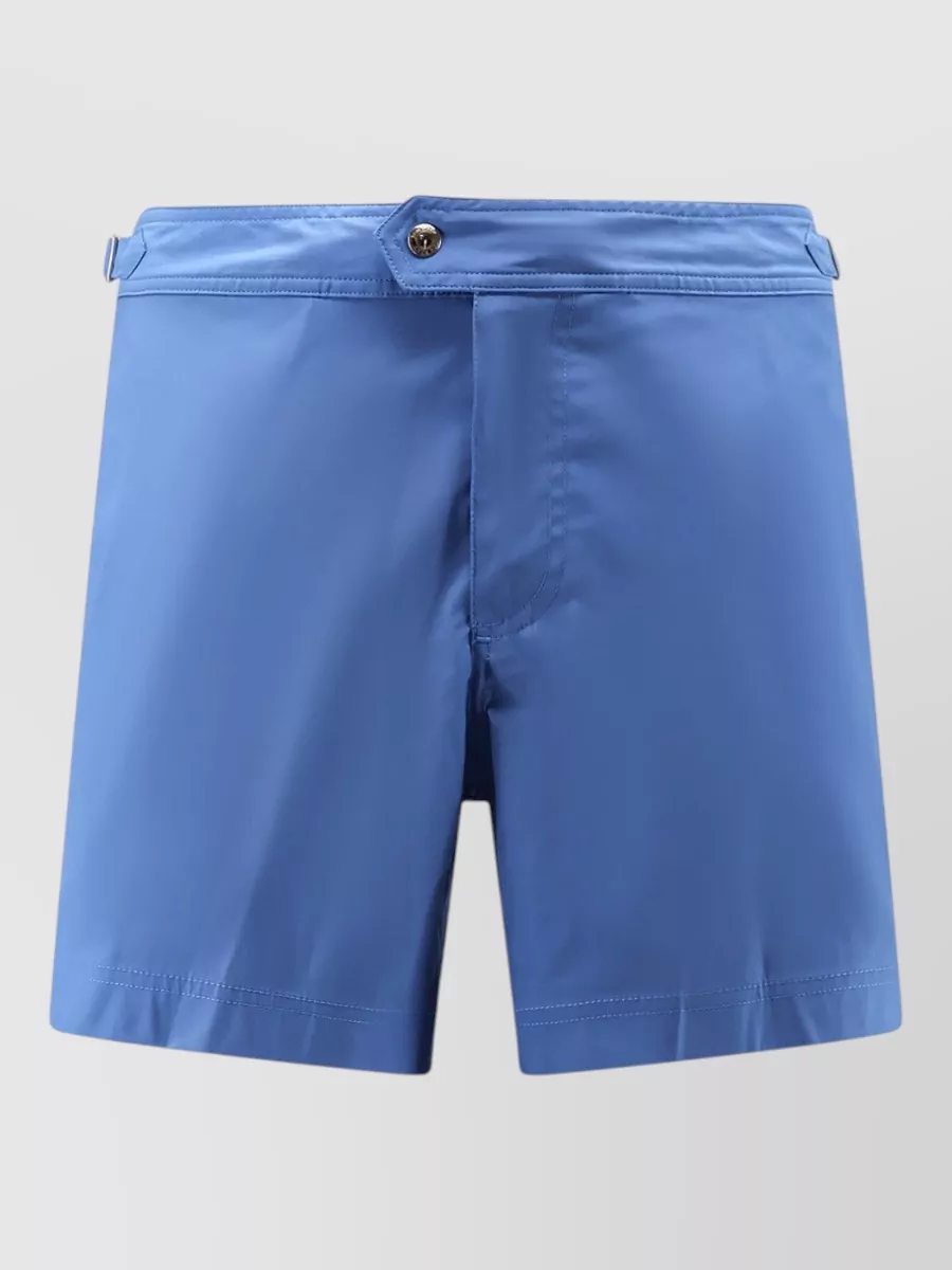 Tom Ford Swim Shorts Nylon Side Straps Pockets In Blue