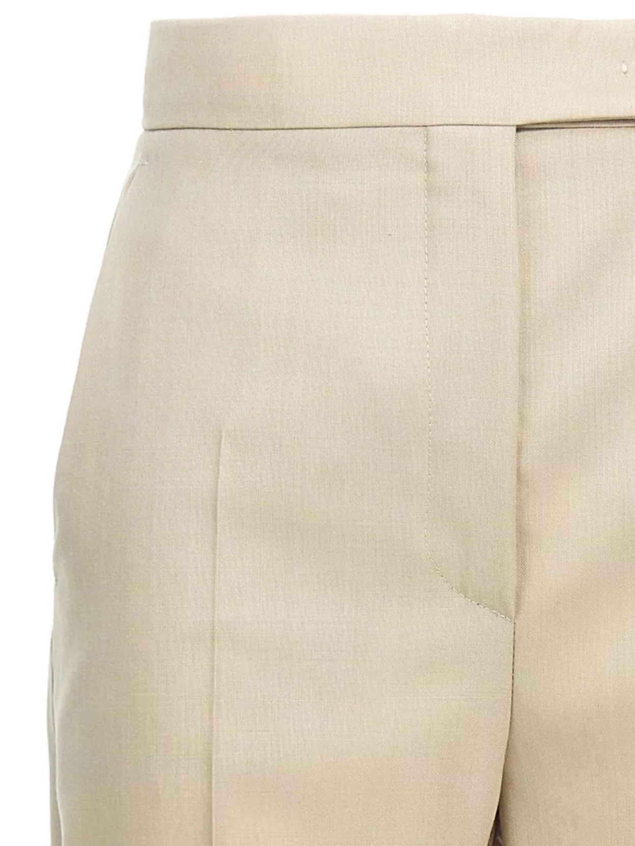 Max Mara High-waisted Pants With Front Pleats And Button Detail