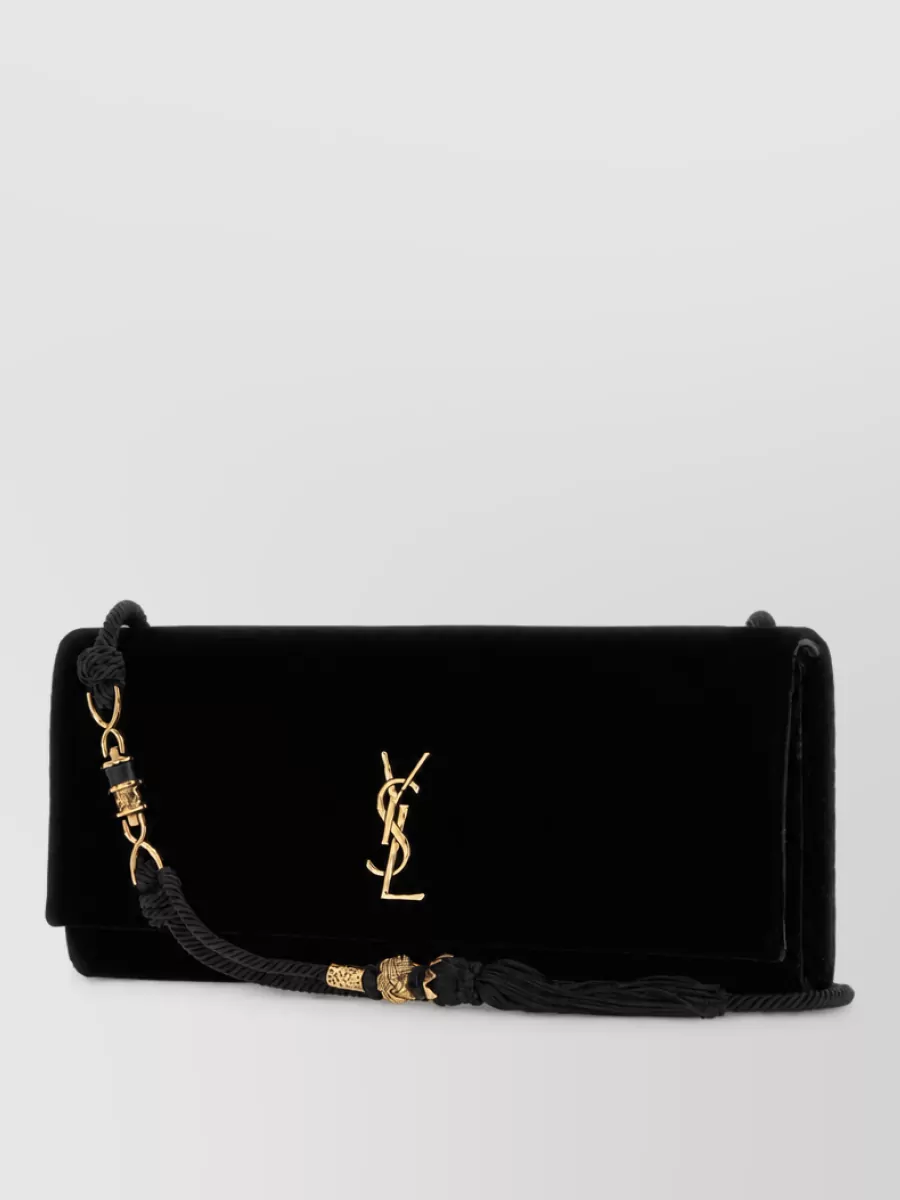Saint Laurent na velvet clutch bag