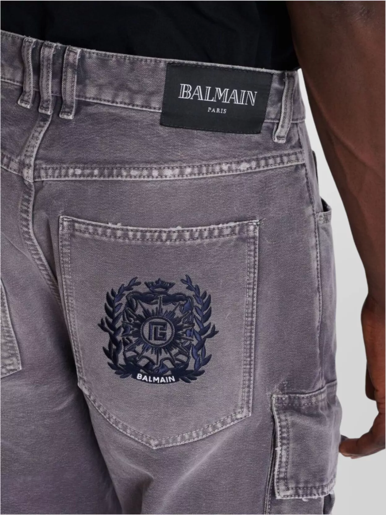 Balmain Cargo Straight Trousers Belt Loops