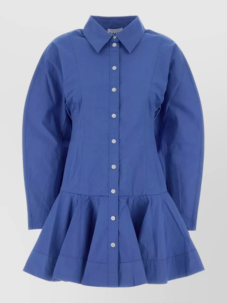 Ganni organic cotton mini shirt dress