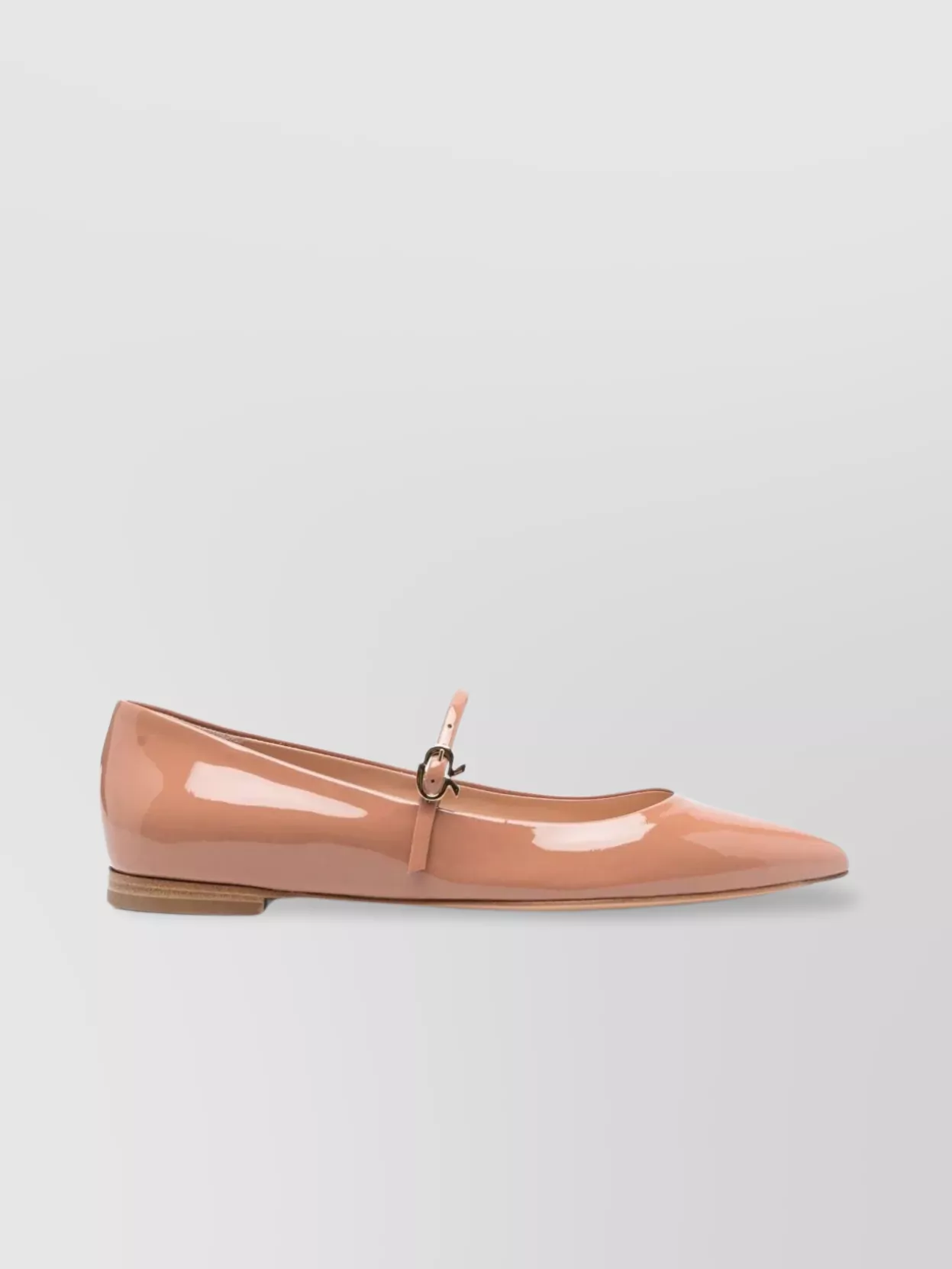 Shop Gianvito Rossi T-strap Patent Ballerina Shoes In Pink
