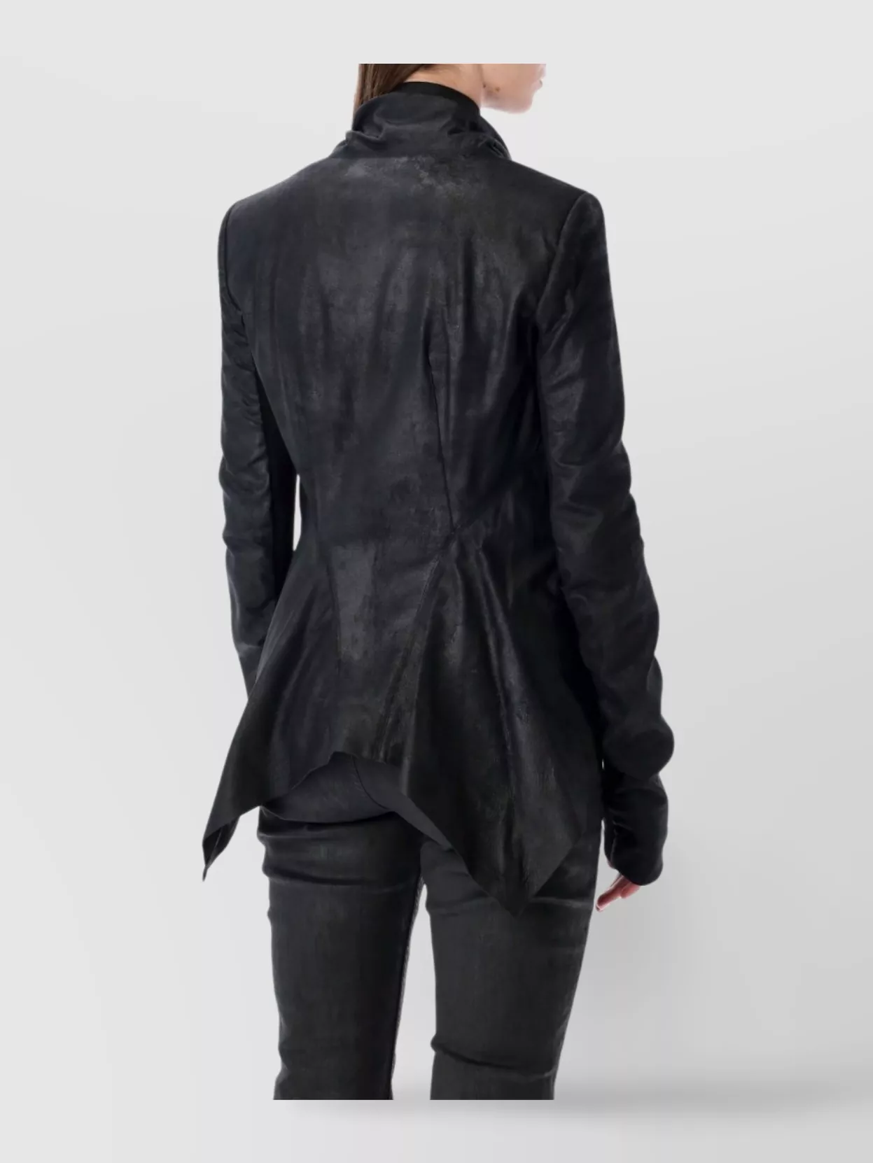 Rick Owens Tailored Leather Biker Jacket Zipper In Black