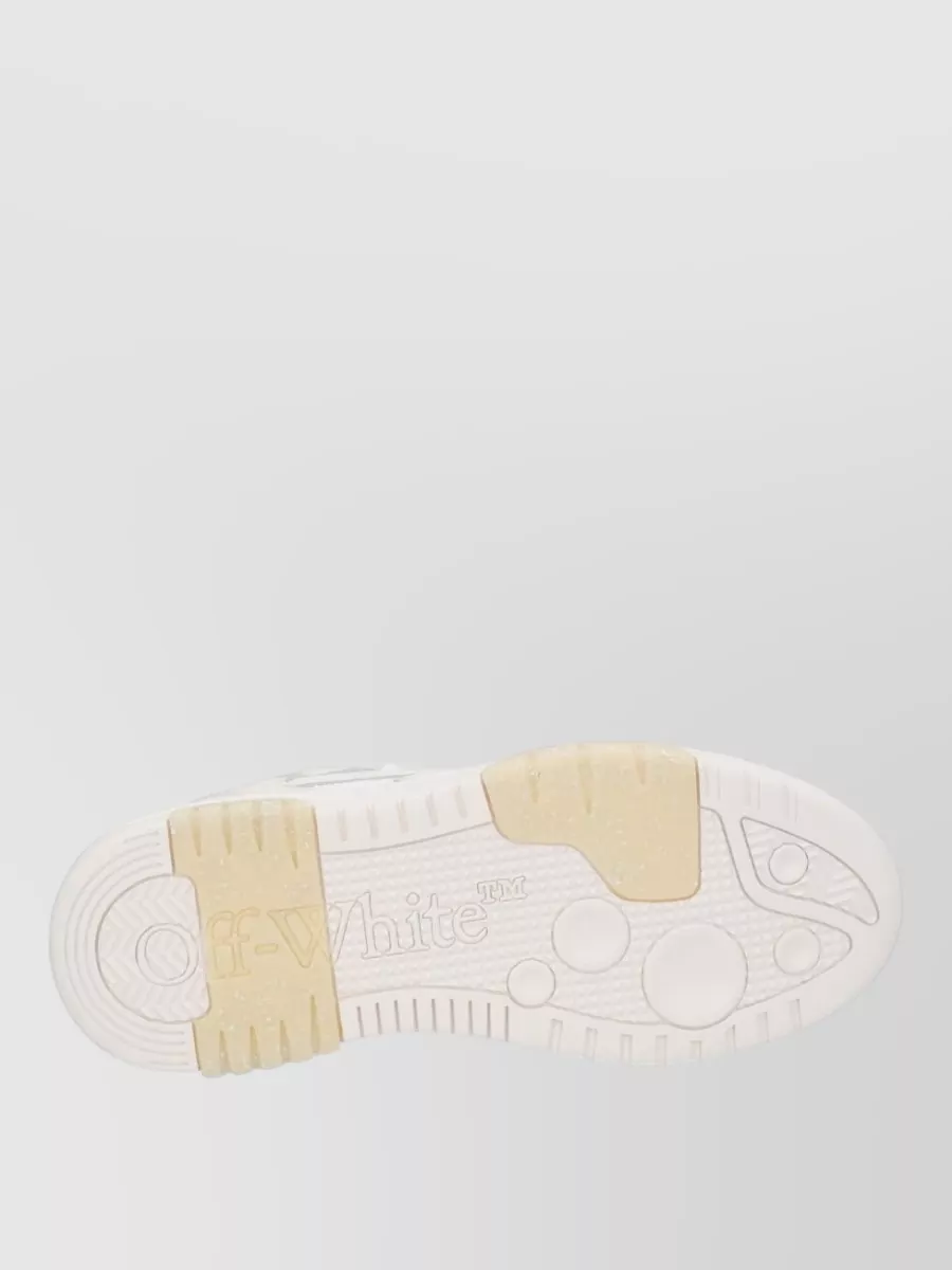 Off-White Low Sneakers Round Toe Perforated Panels