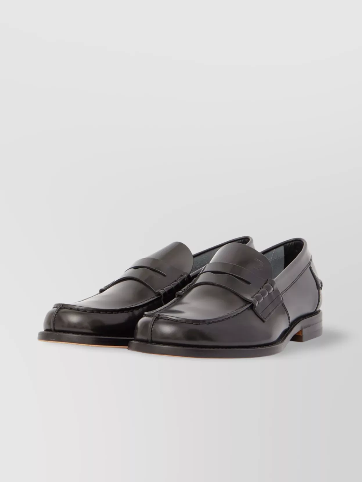 Tod's Leather Loafers With Penny Strap In Gray