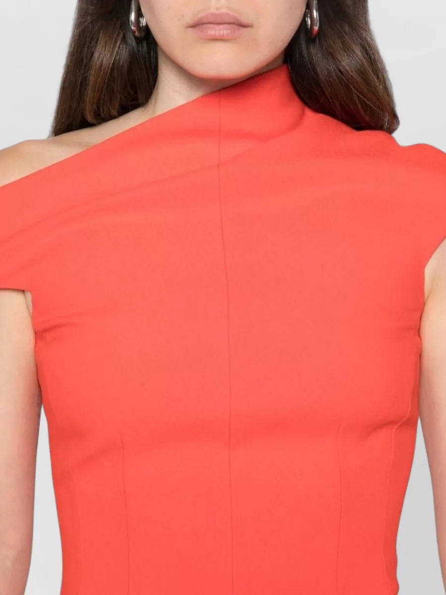 Solace London Asymmetric High-Neck Sleeveless Maxi Dress