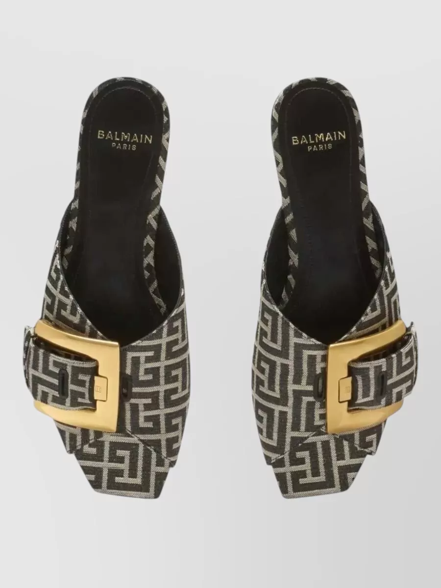 Balmain Monogram Jacquard Flat Sandals