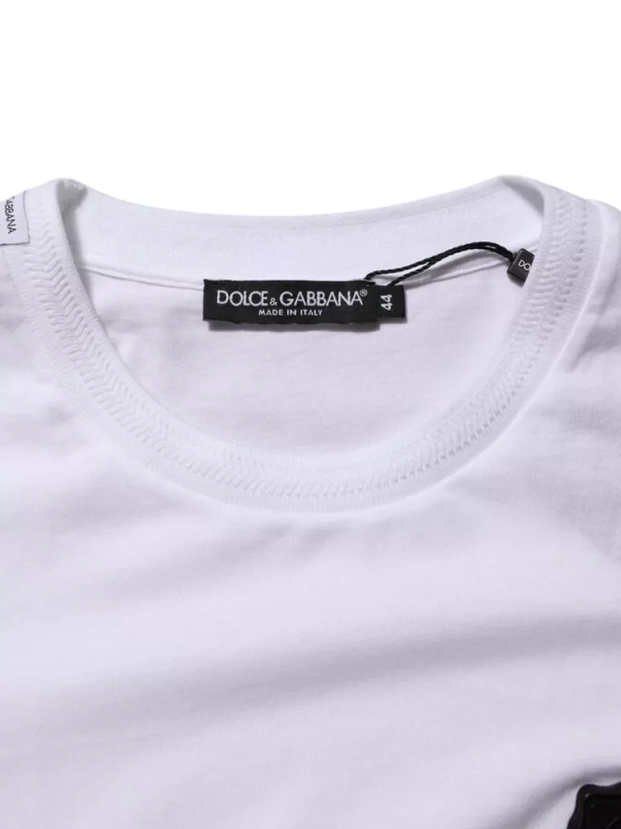 Dolce&Gabbana Cotton Logo Patch Crew Neck T-Shirt