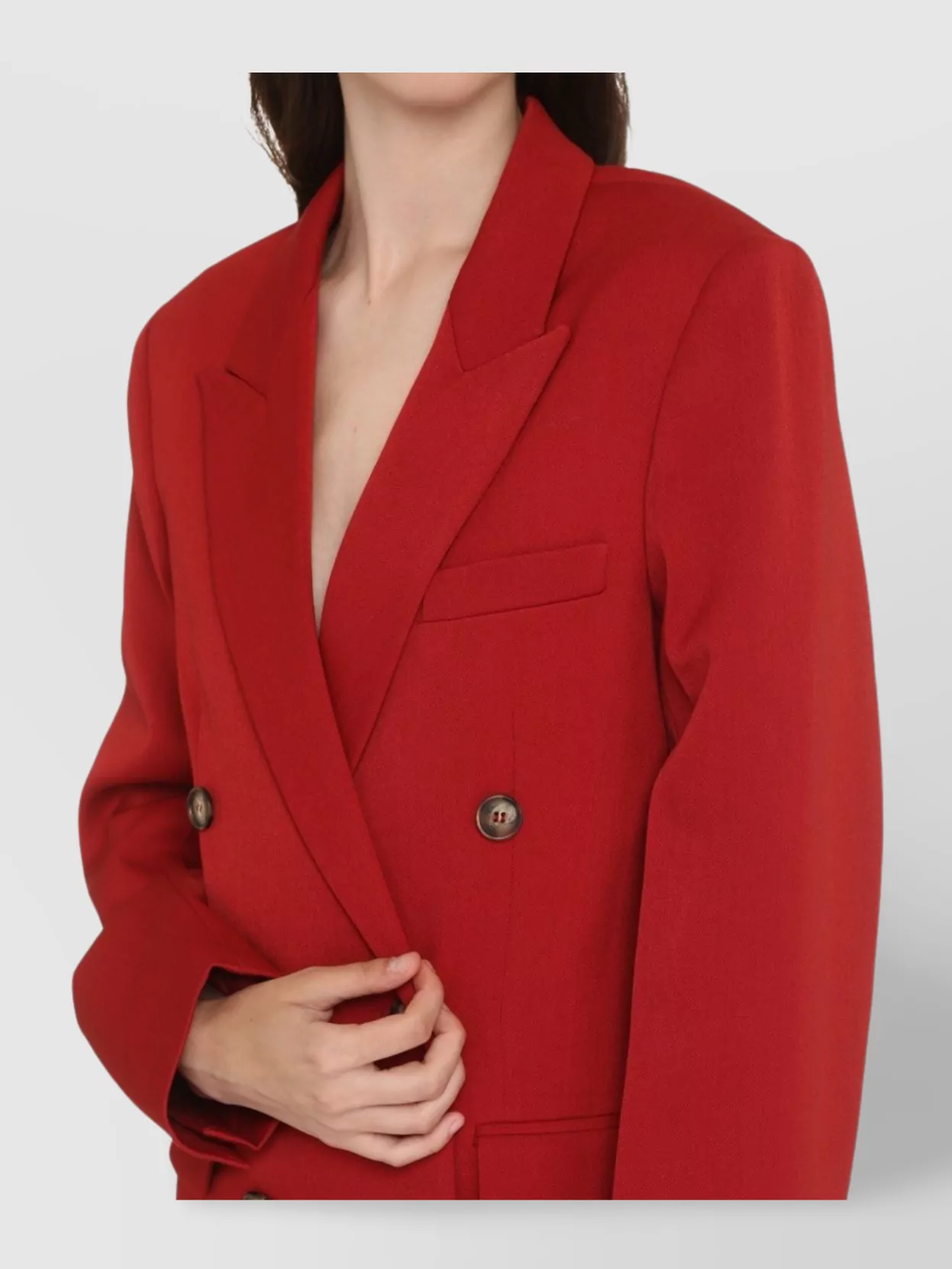 Shop Victoria Beckham Double-breasted Wool Blazer With Structured Shoulders