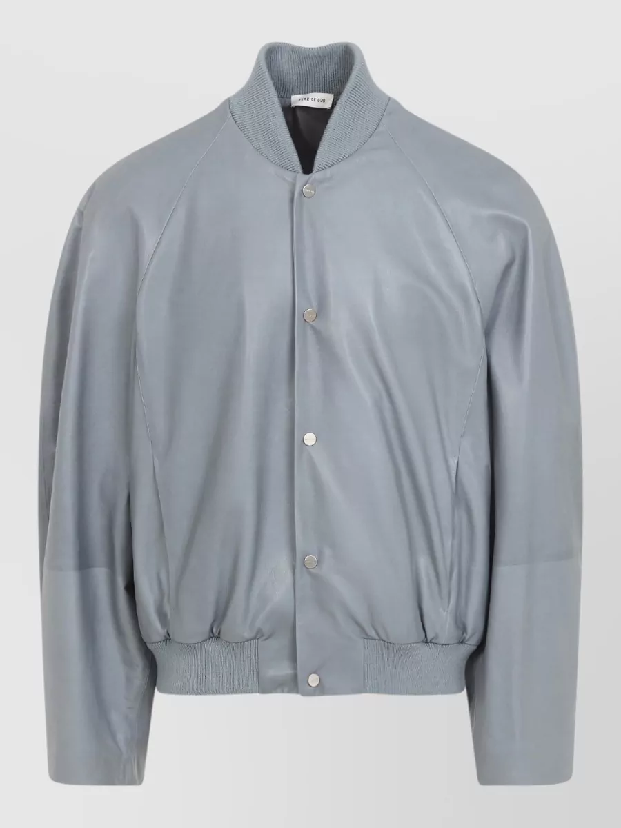 Fear Of God leather raglan bomber jacket