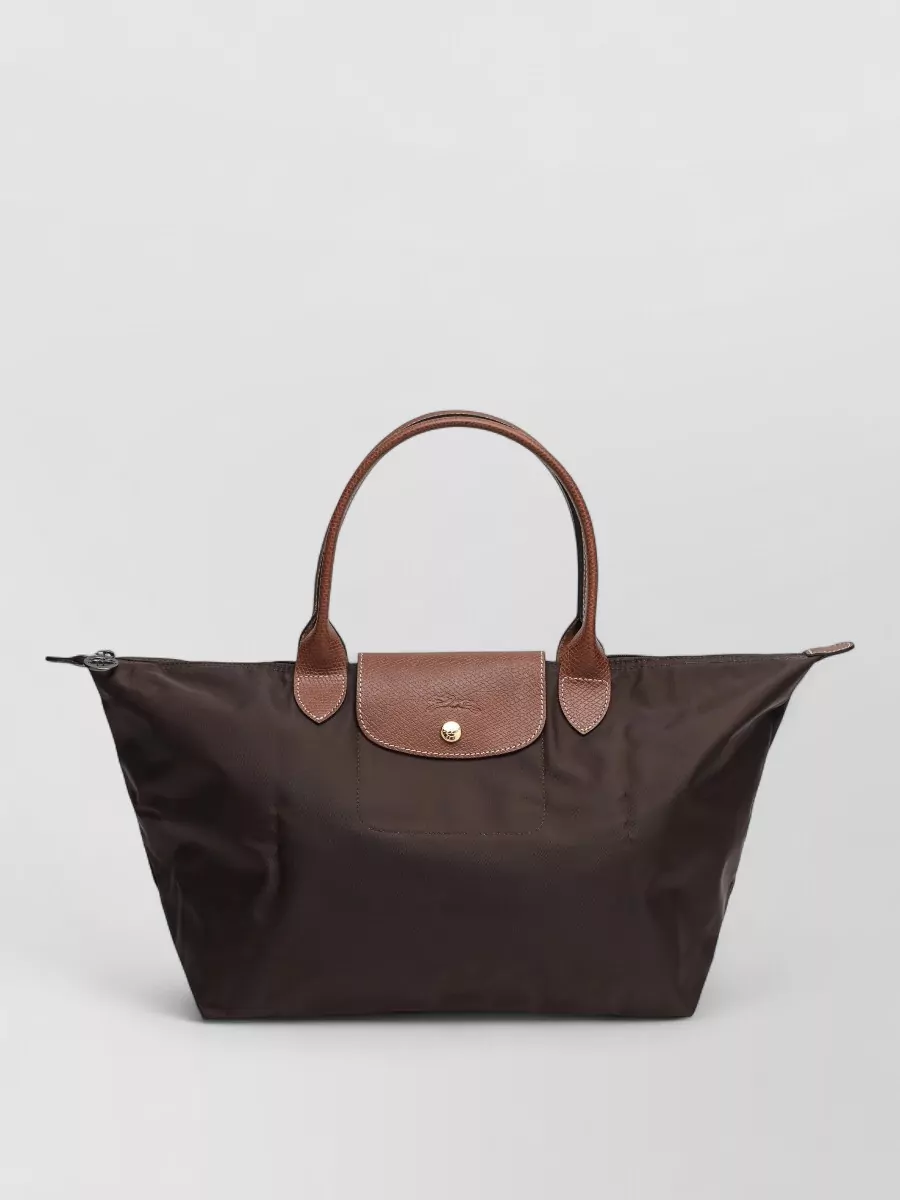 Longchamp Tote Bag Leather Trim Top Handles