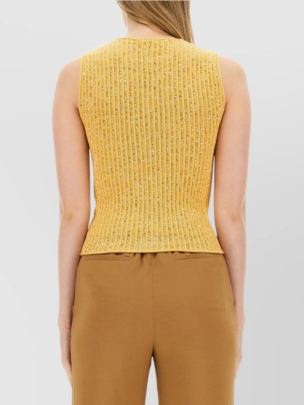 Fabiana Filippi Embellished Sleeveless Knitwear Rhinestones