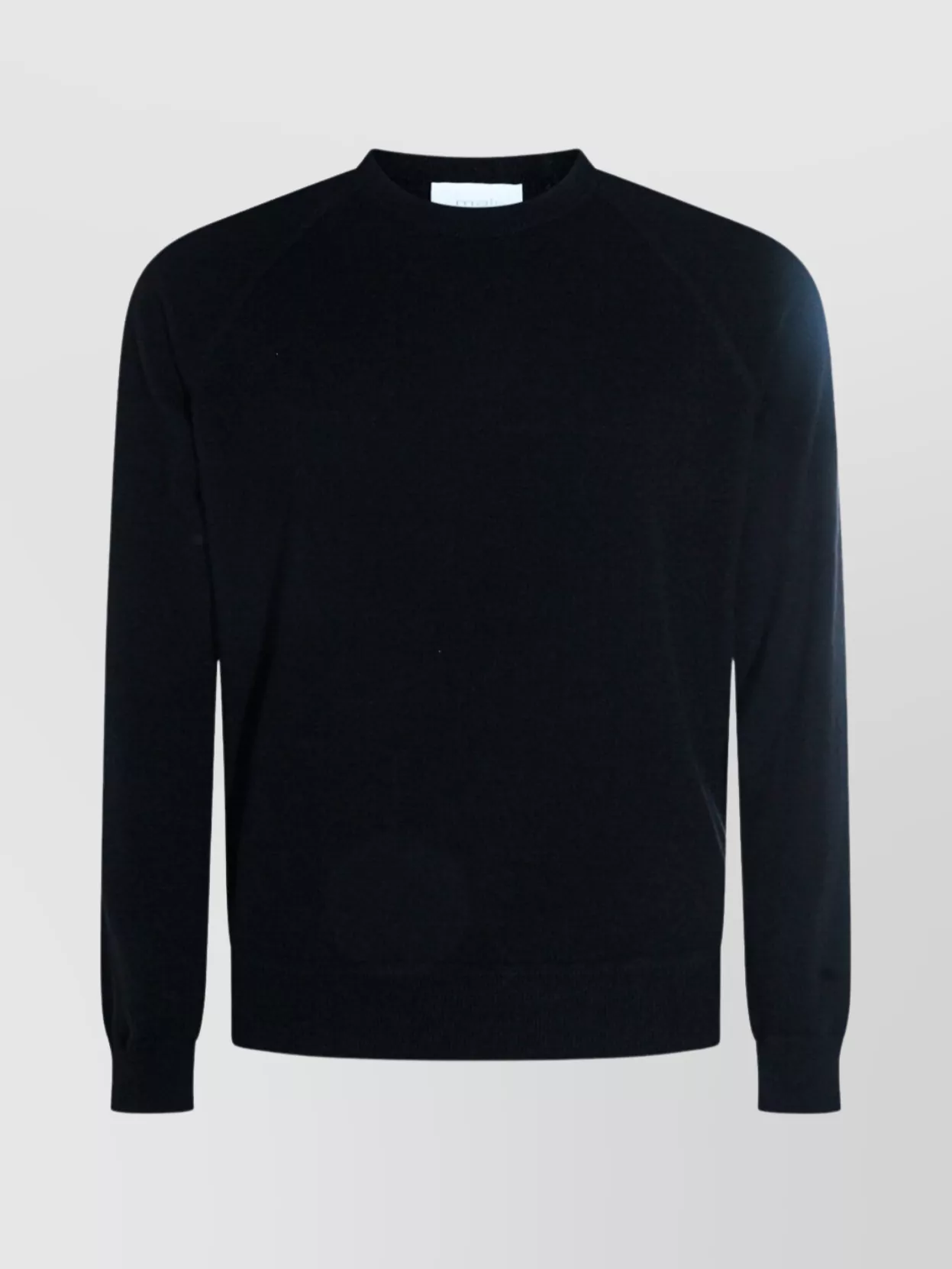 Malo Ribbed Crewneck Sweater With Long Sleeves In Gray
