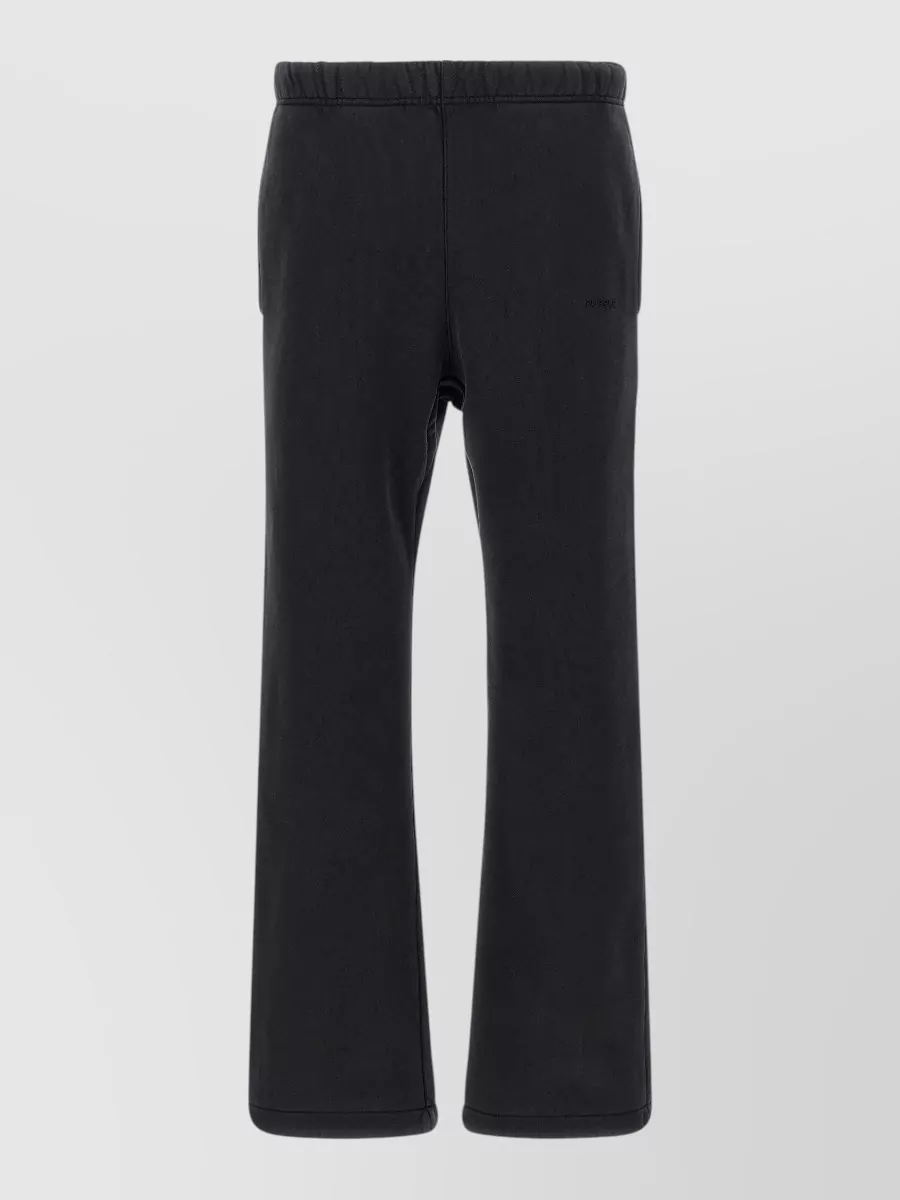 Purple cotton straight leg track pants