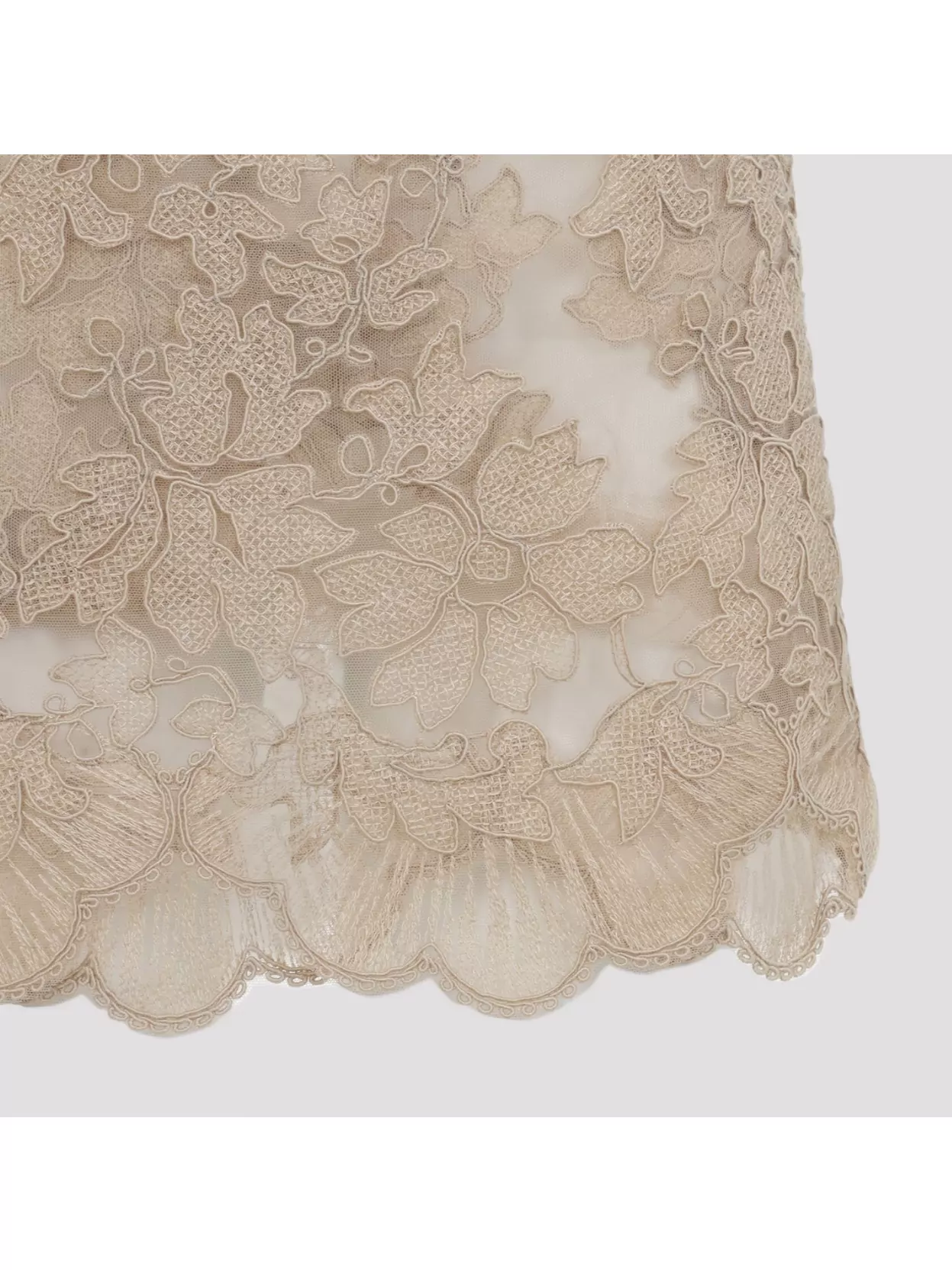 Ermanno Scervino Lace Overlay Mini Dress With Spaghetti Straps