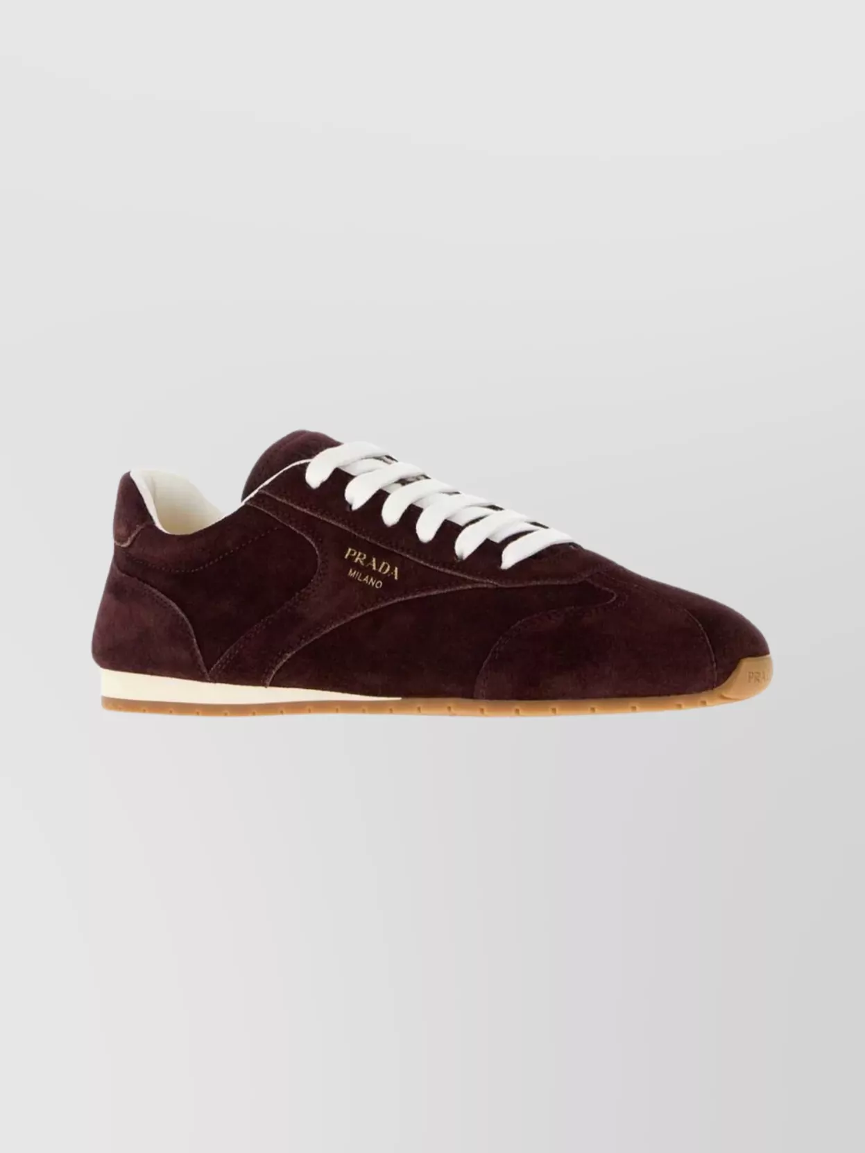 Prada Suede Sneakers Rubber Sole In Brown