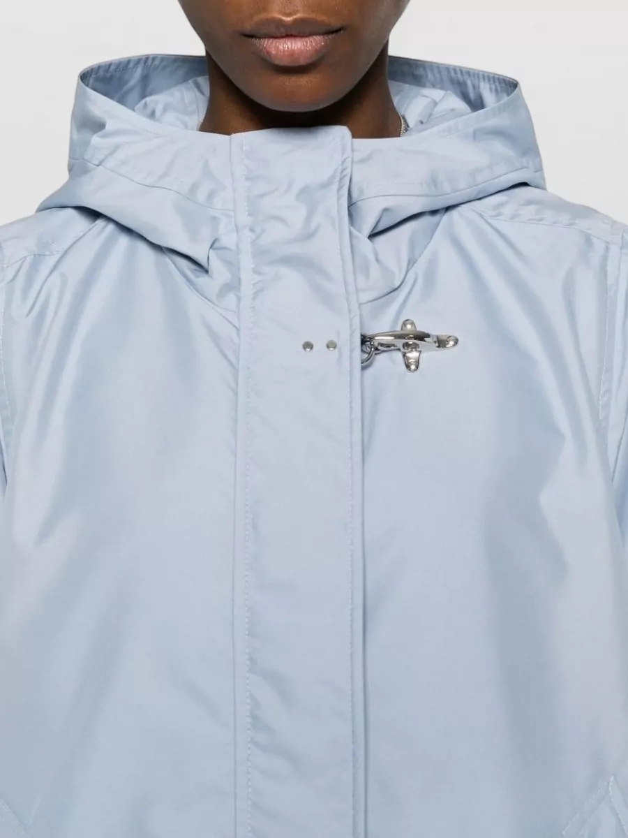 Fay Hooded Parka Coat Drawstring Hem Pockets