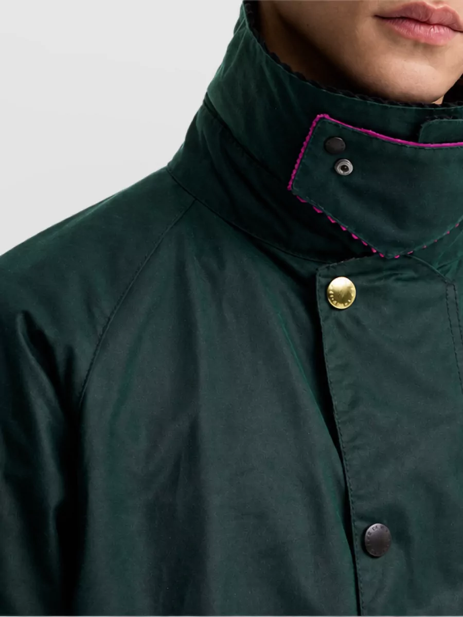 Barbour Waxed Cotton Single Breasted Coat