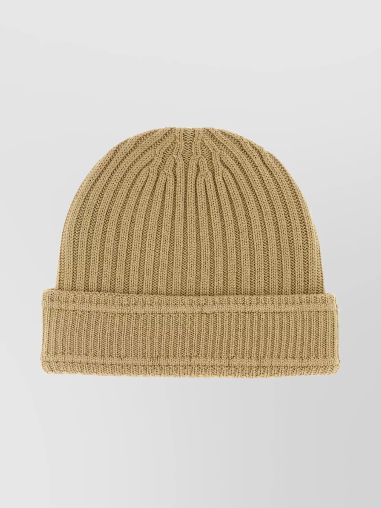 Burberry Wool Beanie With Folded Cuff And Ribbed Texture