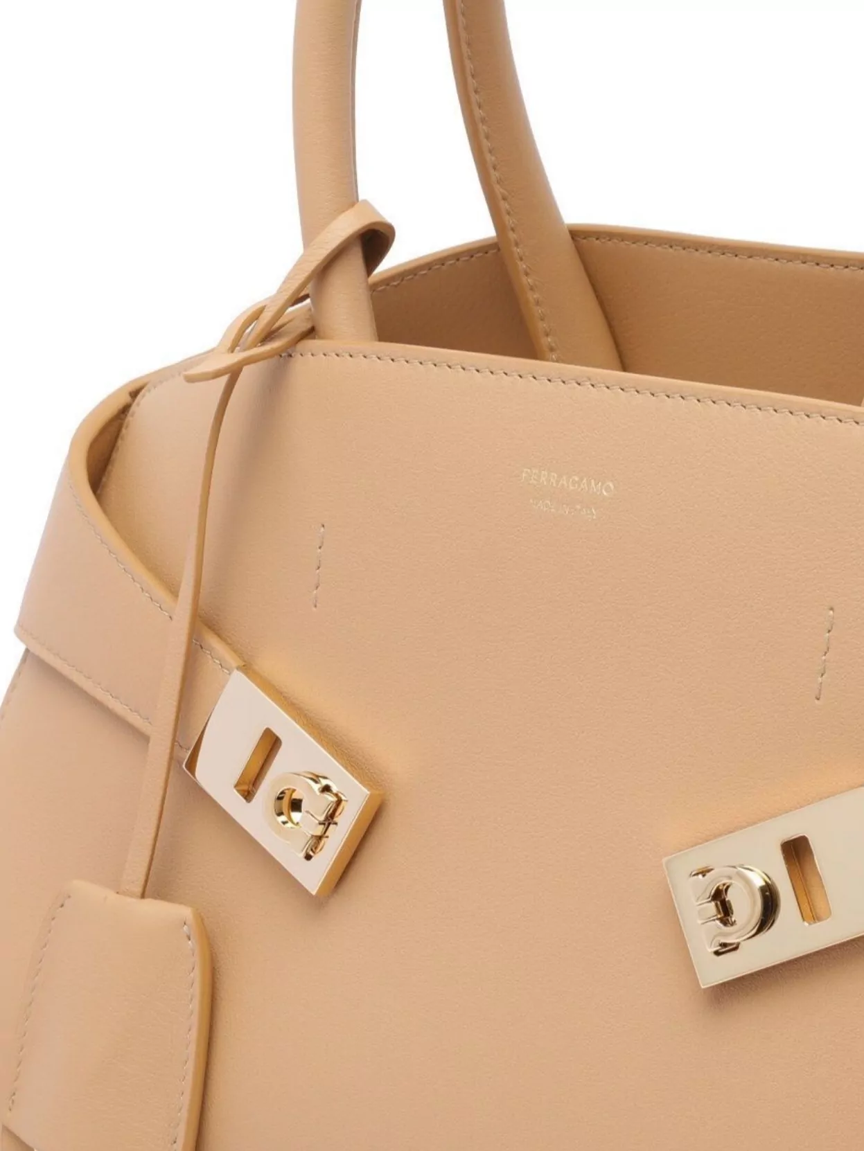 Shop Ferragamo Structured Top Handle Cross-body Bag