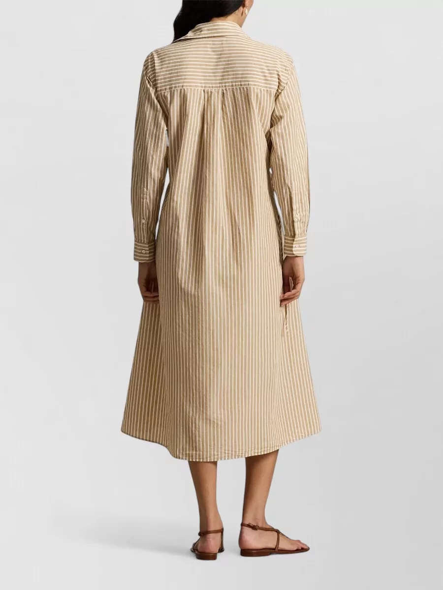 Polo Ralph Lauren Striped Shirt Dress Drawcord Waist Detail