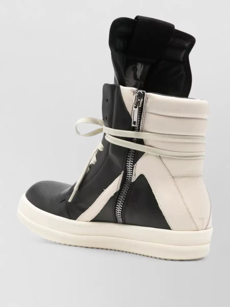 Rick Owens Leather Geobasket High-Top Sneakers