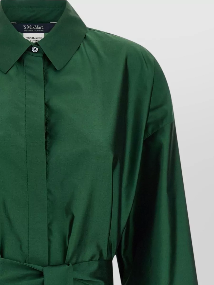 S Max Mara Silk Blend Shirt Midi Dress