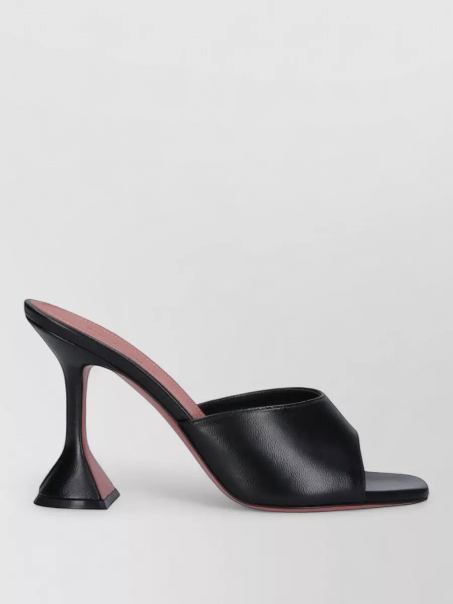 Amina Muaddi leather high heel mules