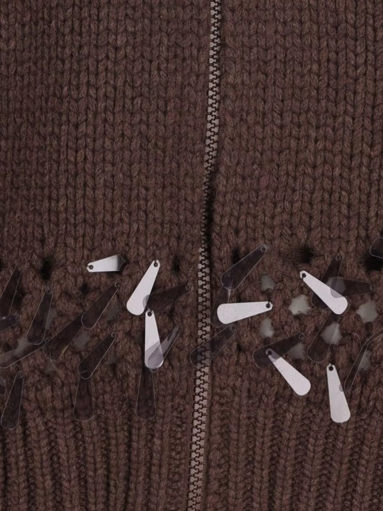Brunello Cucinelli Textured Knit Cashmere Cardigan Ribbed Collar Embellishments