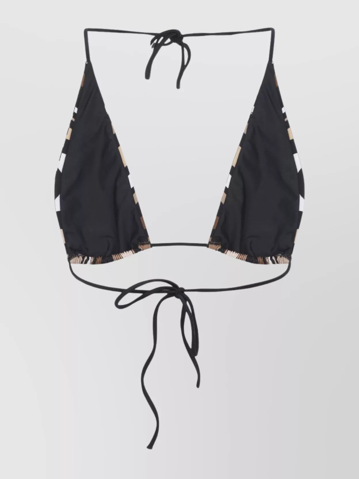 Pucci Triangle Halter Neck Adjustable Bikini Top In Brown