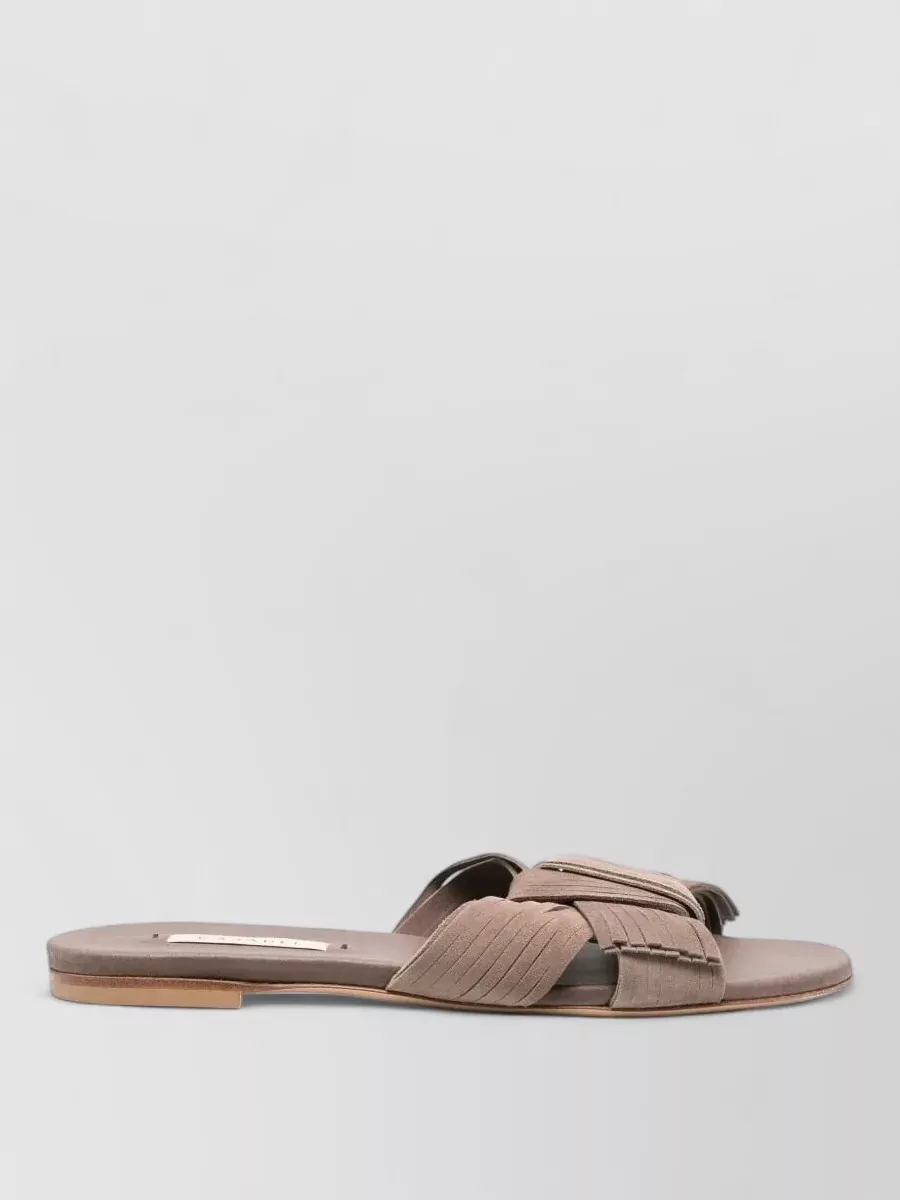 Casadei Leather Flat Slides