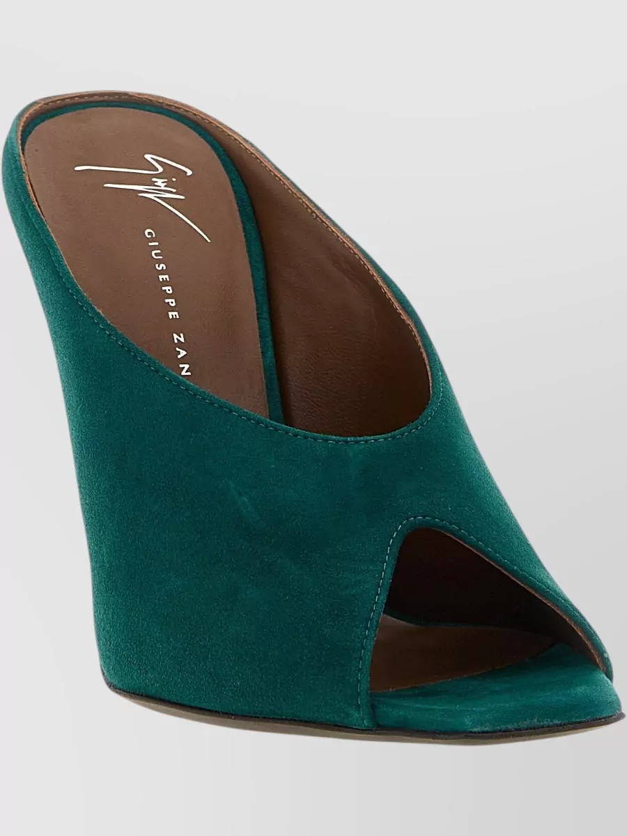 Giuseppe Zanotti Suede Leather V-Neck Mules
