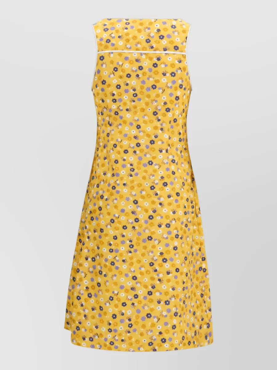 Miu Miu Cotton Floral-Print Sleeveless Mini Dress