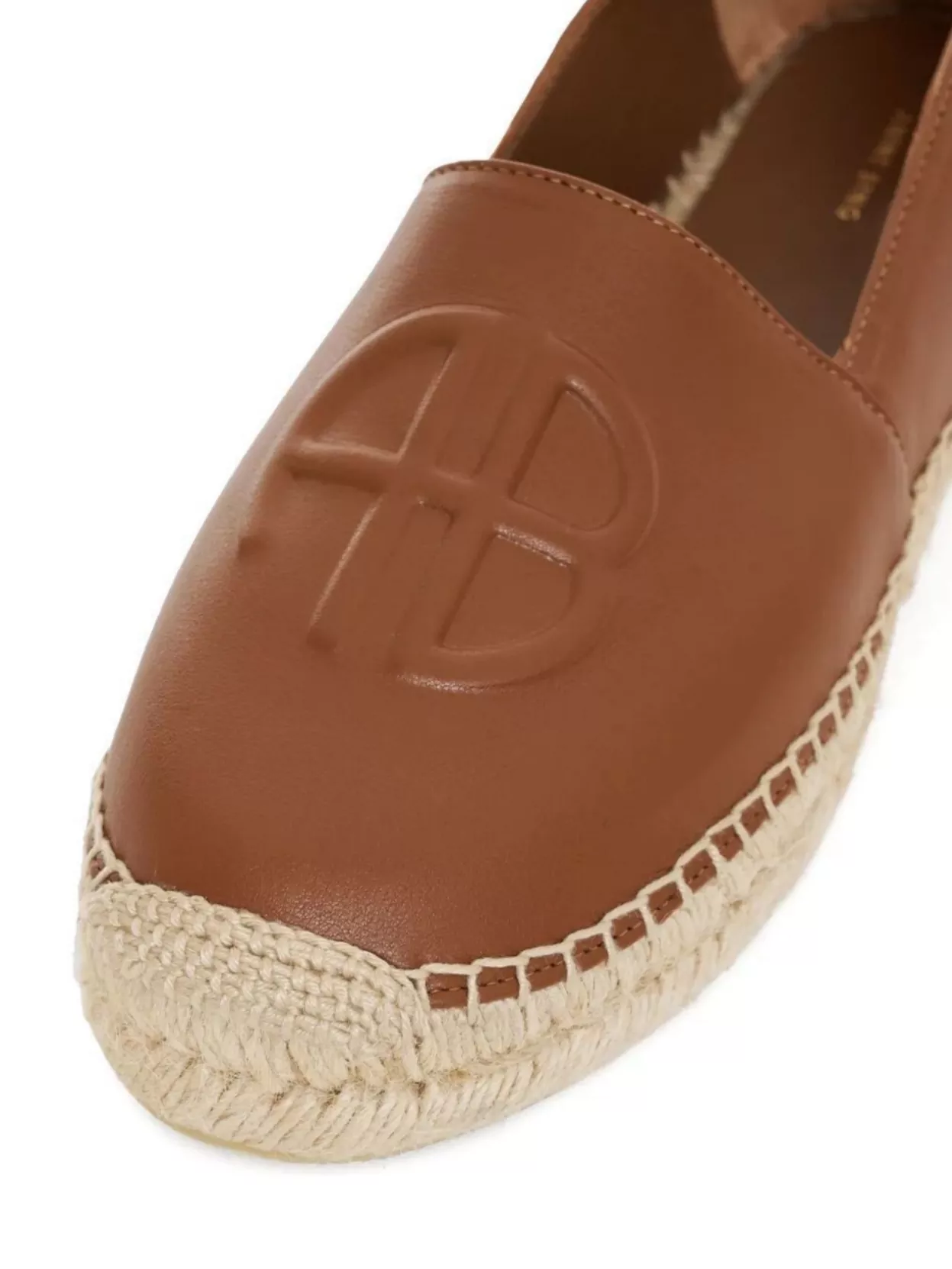 Anine Bing Cognac Leather Espadrilles Platform Sole