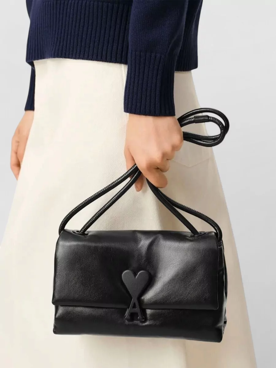 Ami Paris Leather Cross-Body Bag