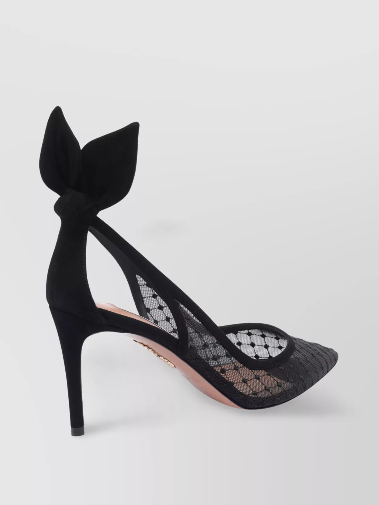Aquazzura Transparent Mesh Pointed Toe Pumps With Bow