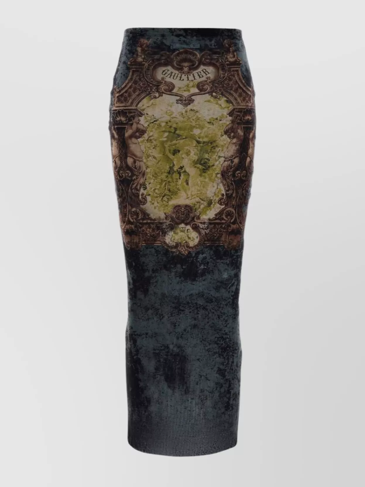 Jean Paul Gaultier Graphic Print Fitted Tulle Skirt In Gray