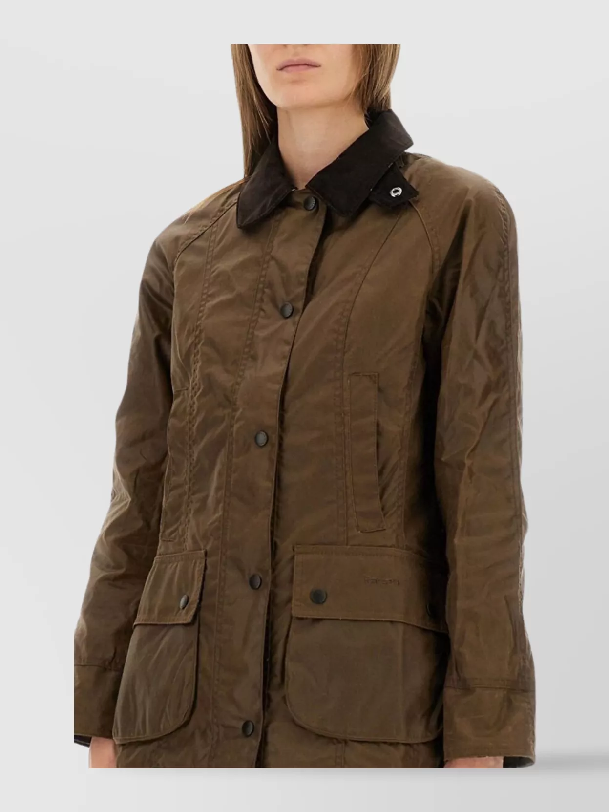 Barbour Corduroy Collar Coat Flap Pockets